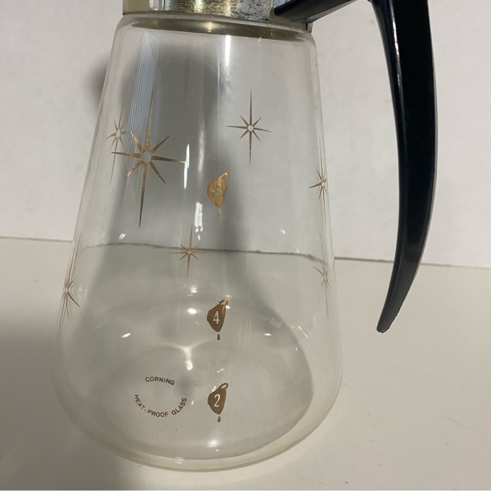 Vintage corning, Pyrex gold atomic starburst glass coffee carafe 6 cup - Picture 3 of 5